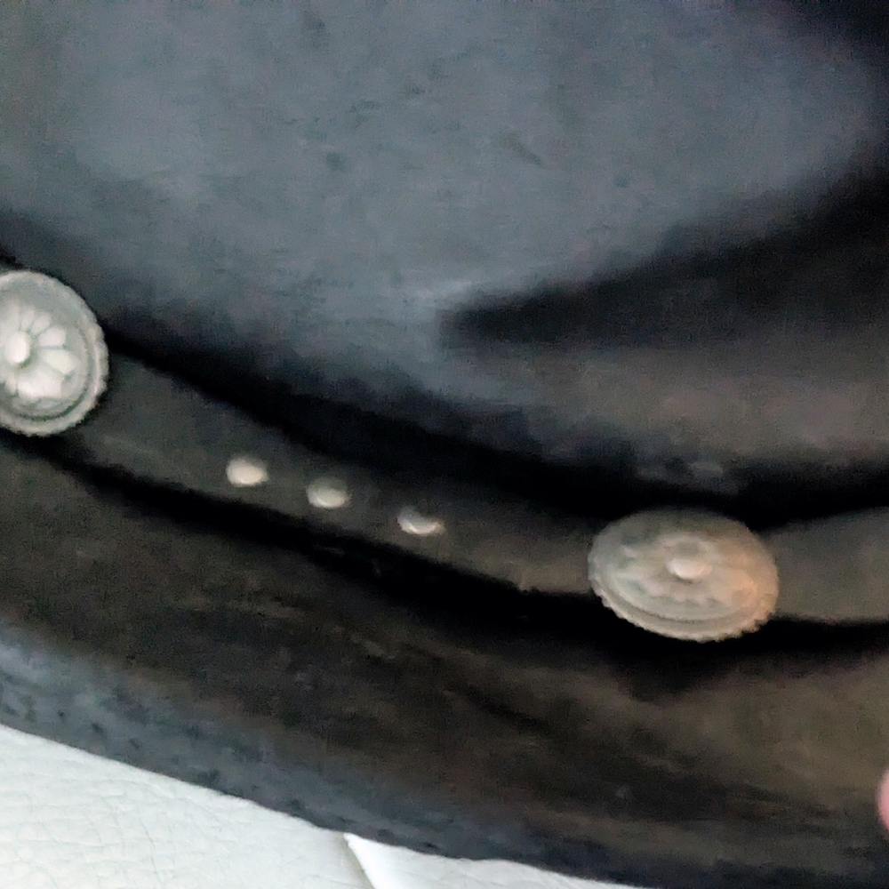 Minnetonka The Silverton Hat Black Leather Silver Concho Embellishments XL - Picture 3 of 13